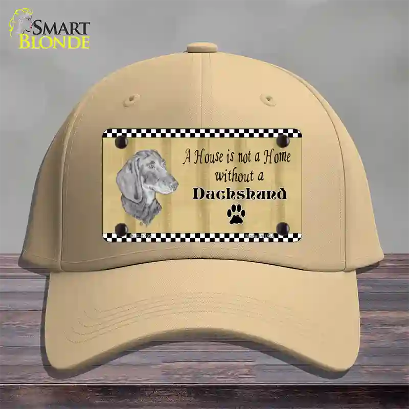 Pencil Sketch Dachshund Novelty License Plate Hat Cotton / Khaki