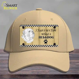 Pencil Sketch Bulldog Novelty License Plate Hat Cotton / Khaki