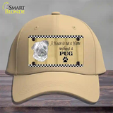 Pencil Sketch Pug Novelty License Plate Hat Cotton / Khaki