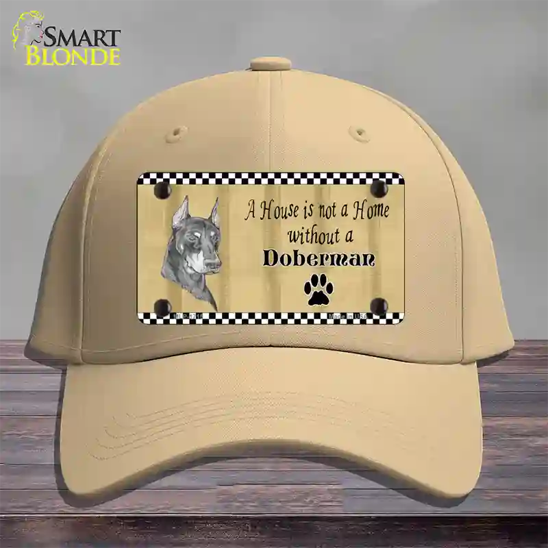 Pencil Sketch Doberman Metal Dog Novelty License Plate Hat Cotton / Khaki