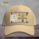 Pencil Sketch Pomeranian Metal Dog Novelty License Plate Hat Cotton / Khaki