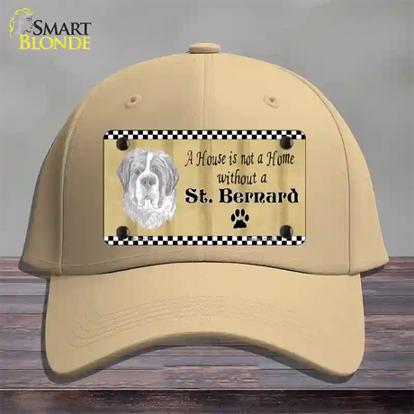 Pencil Sketch Saint Bernard Novelty License Plate Hat Cotton / Khaki