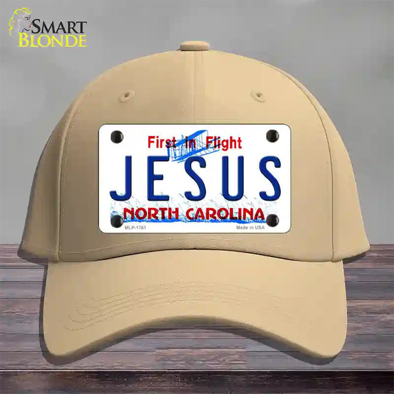 Jesus North Carolina Novelty License Plate Hat Cotton / Khaki