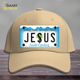 Jesus South Carolina Blue Novelty License Plate Hat Cotton / Khaki