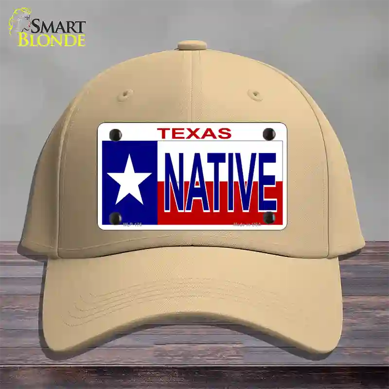 Native Texas Novelty License Plate Hat Cotton / Khaki