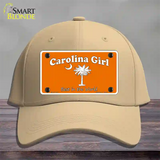 Carolina Girl Orange Novelty License Plate Hat Cotton / Khaki