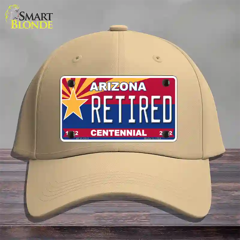 Arizona Centennial Retired Novelty License Plate Hat Cotton / Khaki