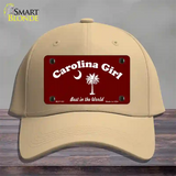 Carolina Girl Burgundy Novelty License Plate Hat Cotton / Khaki