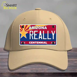 Arizona Centennial Really Novelty License Plate Hat Cotton / Khaki