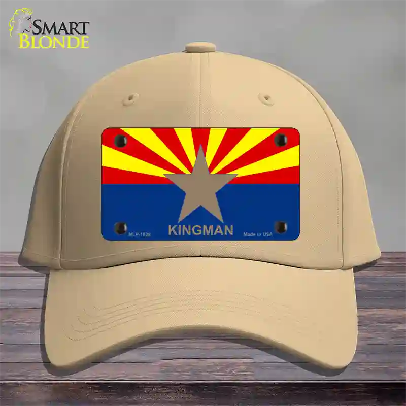 Kingman Arizona State Flag Novelty License Plate Hat Cotton / Khaki