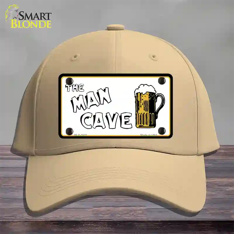 Man Cave Novelty License Plate Hat Cotton / Khaki