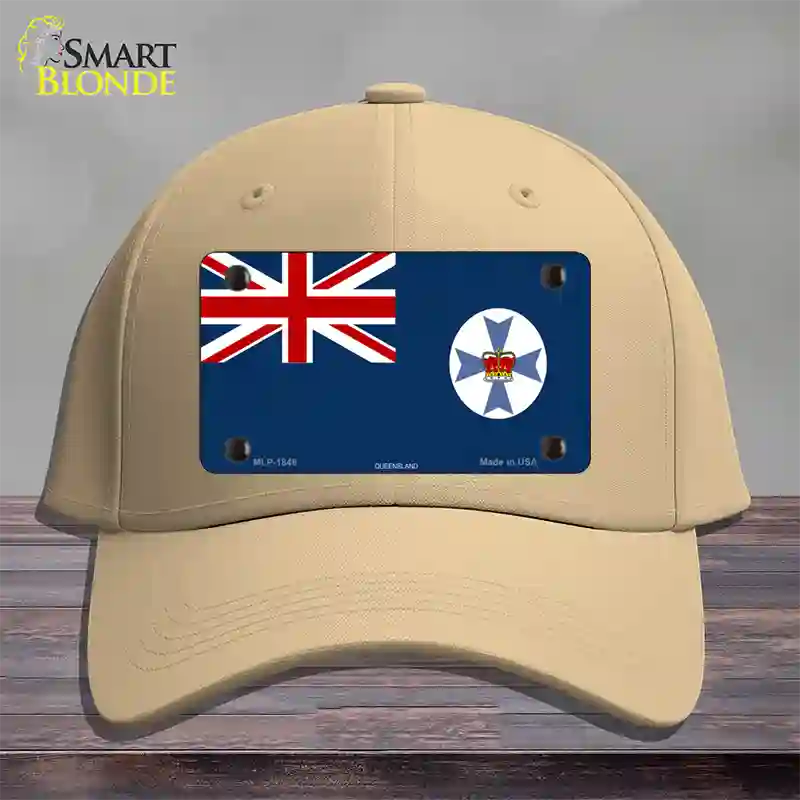 Queensland Flag Novelty License Plate Hat Cotton / Khaki