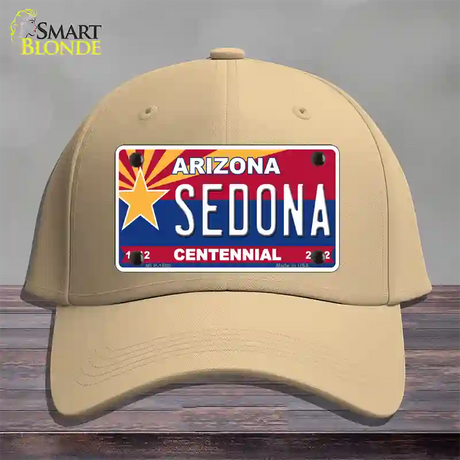 Arizona Centennial Sedona Novelty License Plate Hat Cotton / Khaki