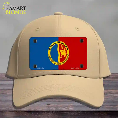 Comanche Nation Flag Novelty License Plate Hat Cotton / Khaki