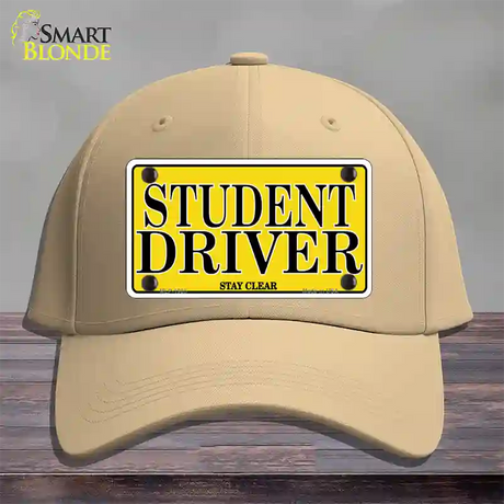 Student Driver Novelty License Plate Hat Cotton / Khaki