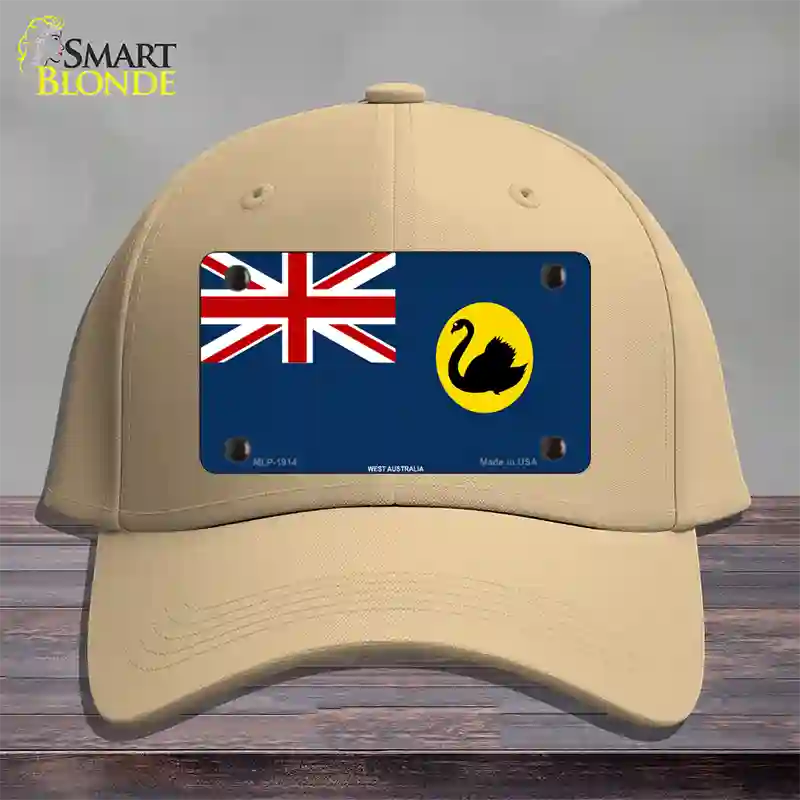 West Australia Flag Novelty License Plate Hat Cotton / Khaki