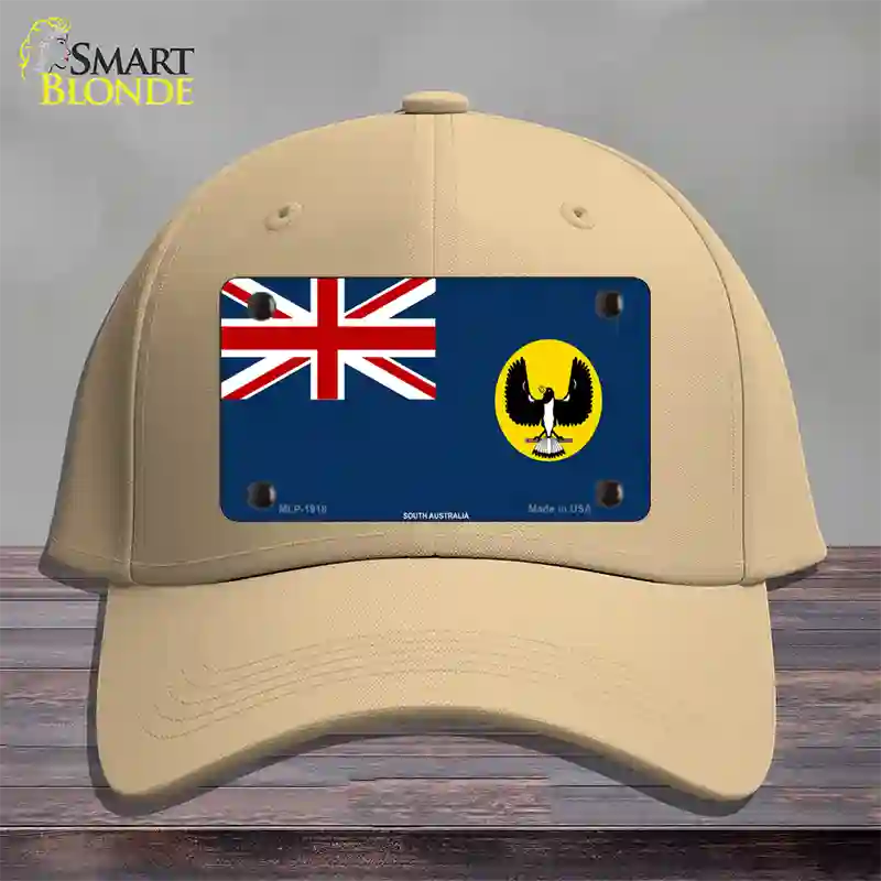 South Australia Flag Novelty License Plate Hat Cotton / Khaki