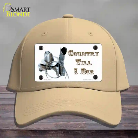 Country Till I Die Novelty License Plate Hat Cotton / Khaki