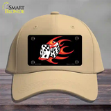 Red Hot Flaming Dice Novelty License Plate Hat Cotton / Khaki