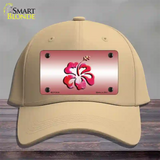 Hibiscus Flower Novelty License Plate Hat Cotton / Khaki