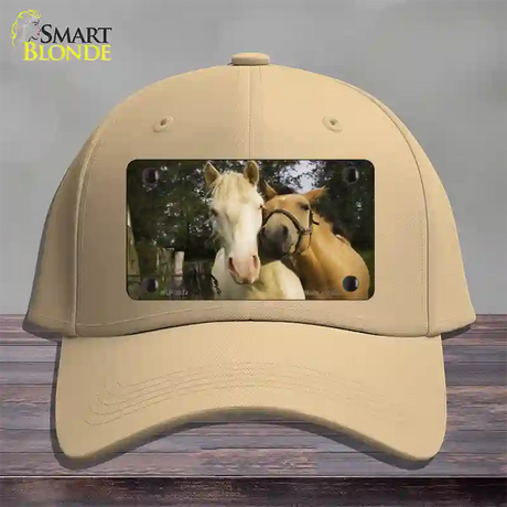 Horses Sweet On Each Other Novelty License Plate Hat Cotton / Khaki