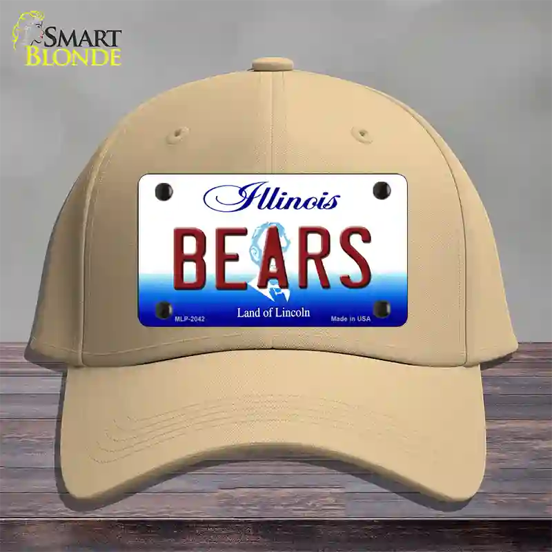 Bears Illinois State Novelty License Plate Hat Cotton / Khaki