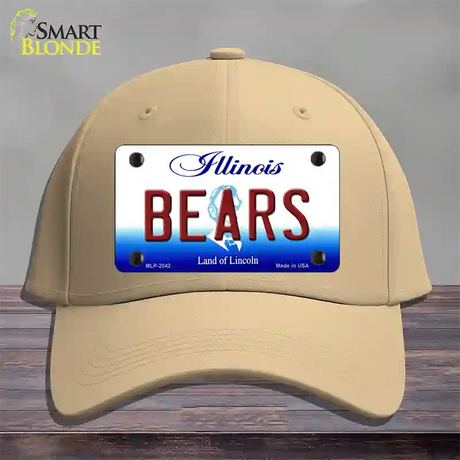 Bears Illinois State Novelty License Plate Hat Cotton / Khaki