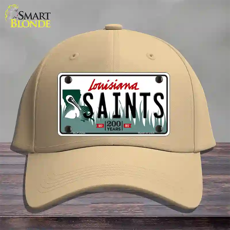 Saints Louisiana State Novelty License Plate Hat Cotton / Khaki