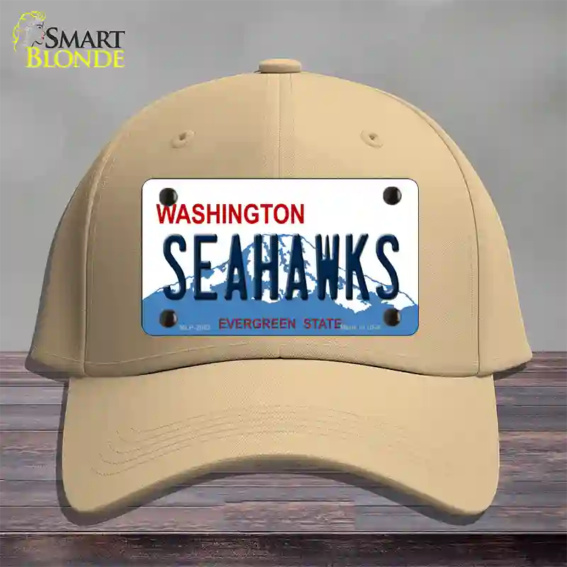 Seahawks Washington State Novelty License Plate Hat Cotton / Khaki