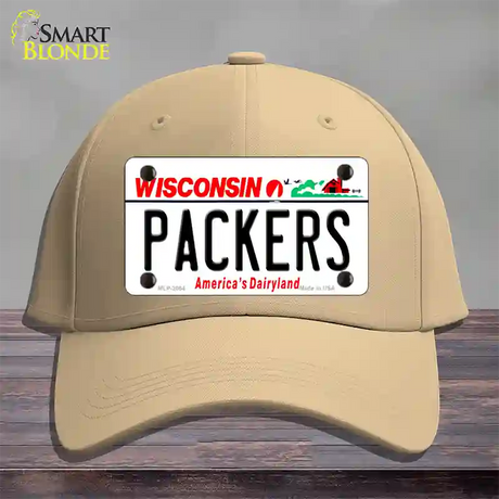 Packers Wisconsin State Novelty License Plate Hat Cotton / Khaki