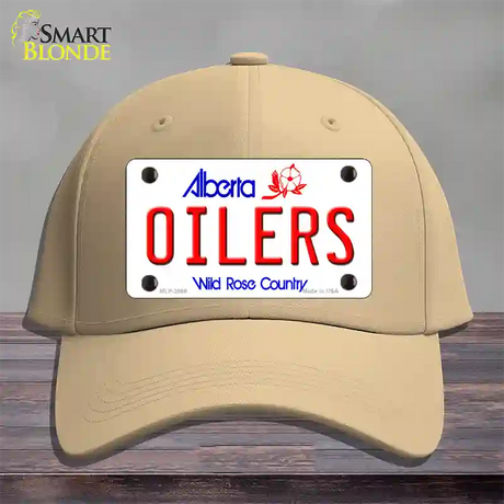 Oilers Alberta Canada Province Novelty License Plate Hat Cotton / Khaki