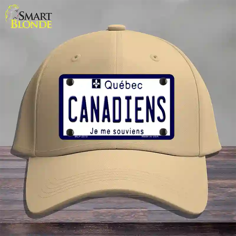 Canadiens Quebec Canada Province Novelty License Plate Hat Cotton / Khaki