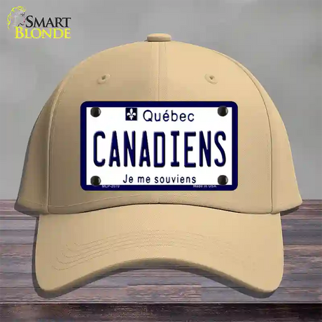 Canadiens Quebec Canada Province Novelty License Plate Hat Cotton / Khaki