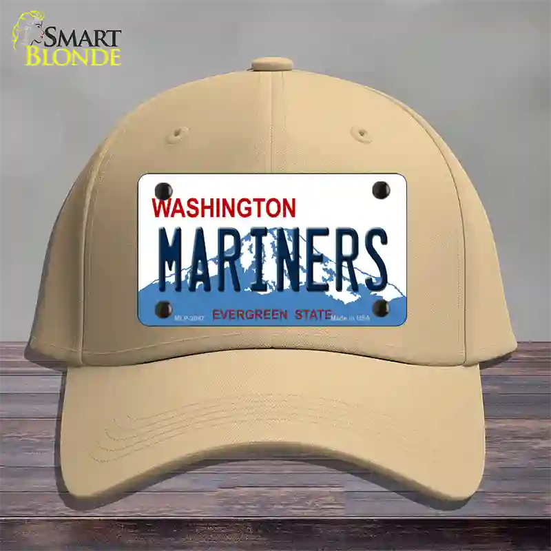 Mariners Washington State Novelty License Plate Hat Cotton / Khaki