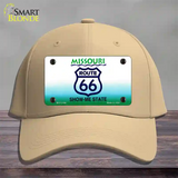 Route 66 Shield Missouri Novelty License Plate Hat Cotton / Khaki