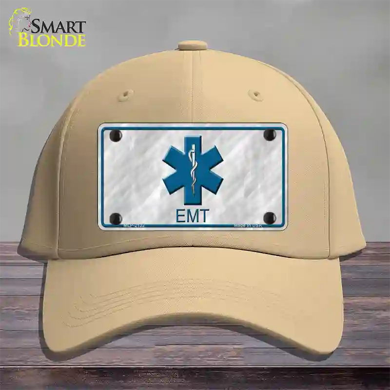 EMT Novelty License Plate Hat Cotton / Khaki