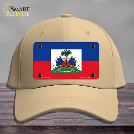 Haiti Flag Novelty License Plate Hat Cotton / Khaki