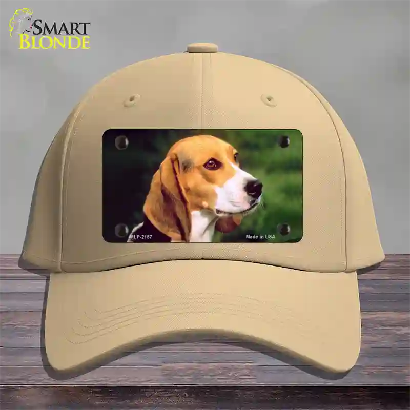 Beagle Dog Novelty License Plate Hat Cotton / Khaki