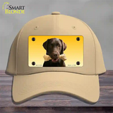 Chocolate Labrador Retriever Dog Novelty License Plate Hat Cotton / Khaki