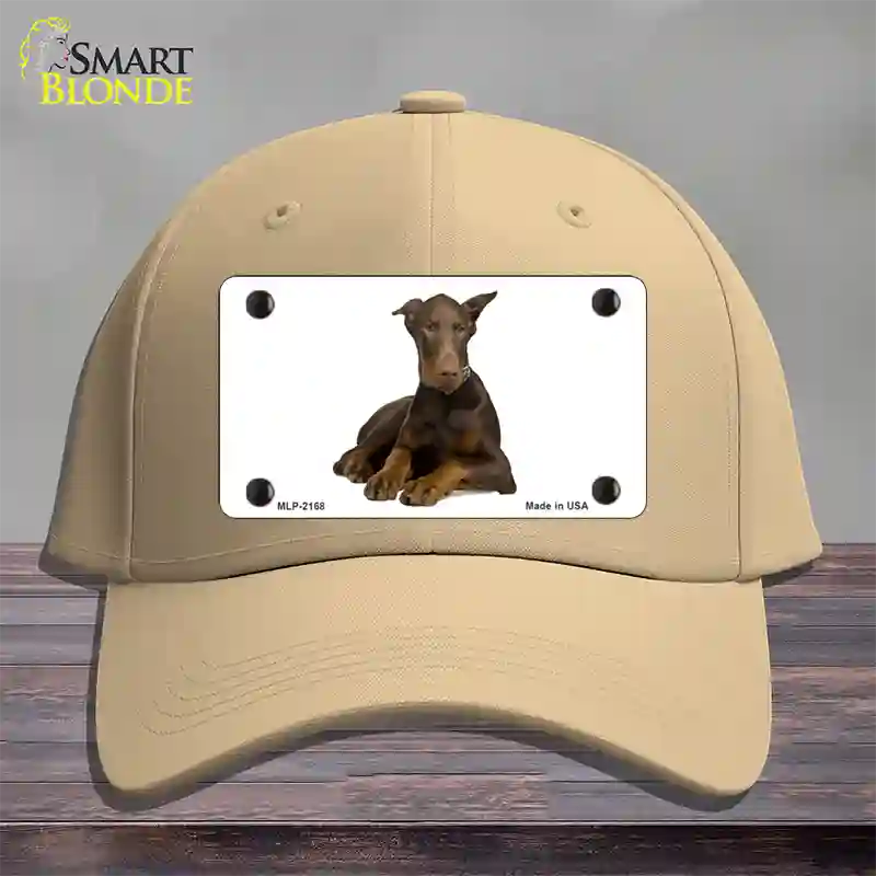 Doberman Pinscher Dog Novelty License Plate Hat Cotton / Khaki