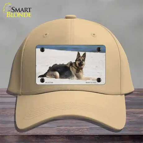 German Shepherd Dog Novelty License Plate Hat Cotton / Khaki