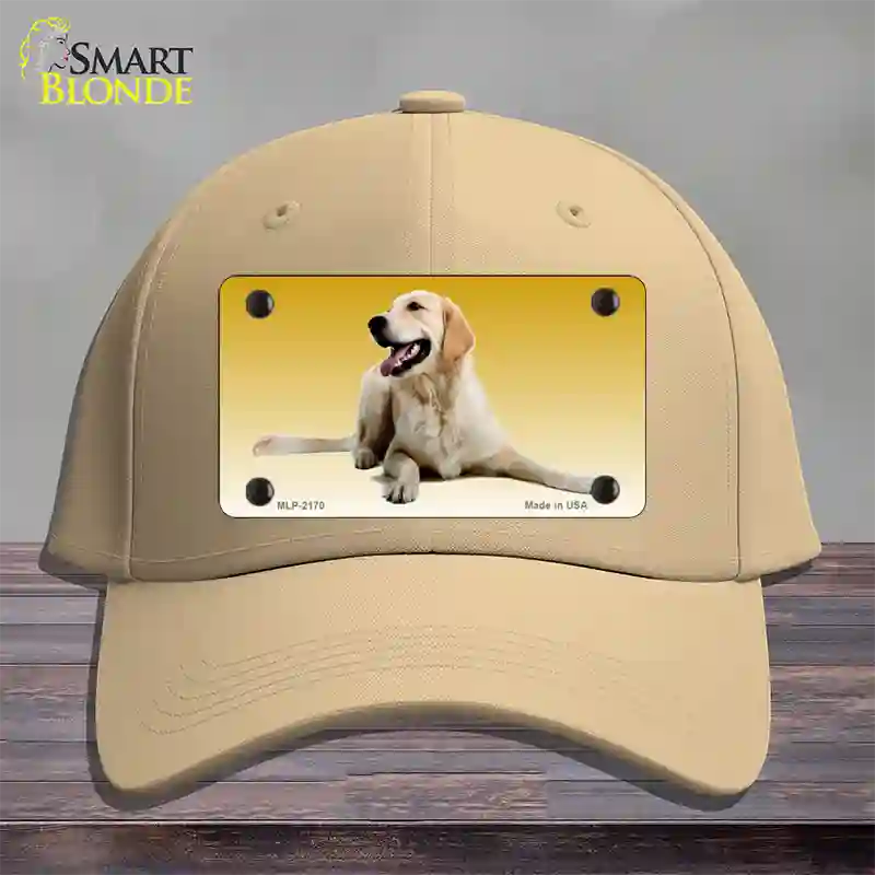 Golden Retriever Dog Novelty License Plate Hat Cotton / Khaki