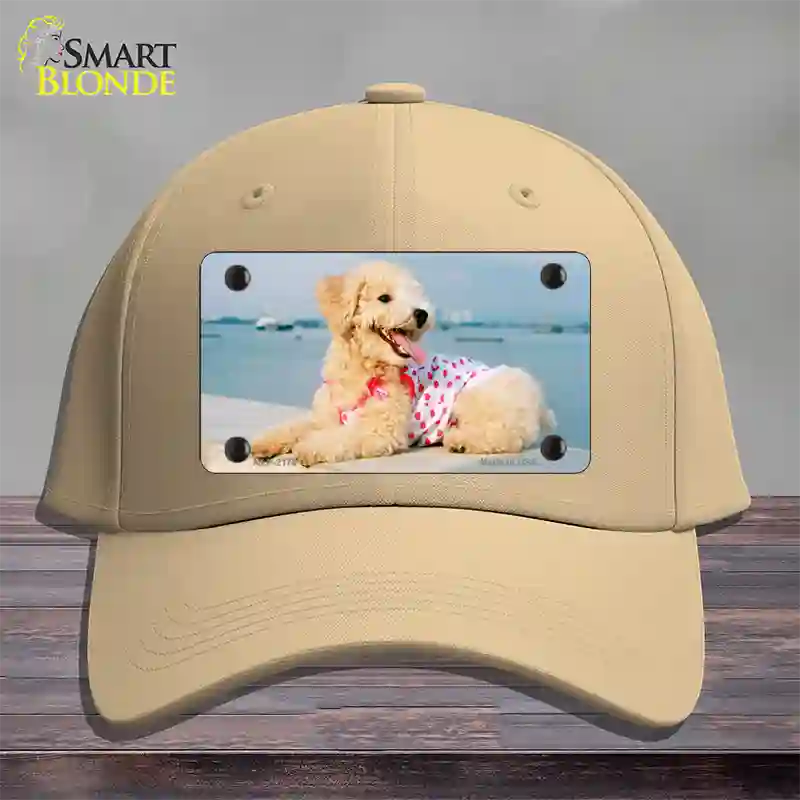 Poodle Dog Novelty License Plate Hat Cotton / Khaki