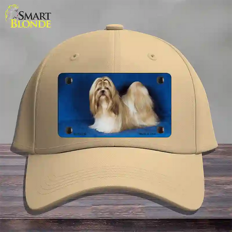 Shih Tzu Dog Novelty License Plate Hat Cotton / Khaki