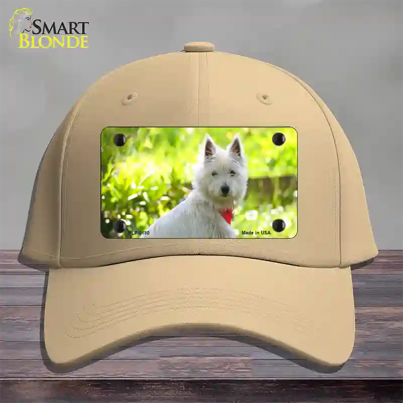 West Highland Dog Terrier Novelty License Plate Hat Cotton / Khaki