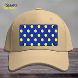 Yellow Polka Dots Royal Blue Novelty License Plate Hat Cotton / Khaki