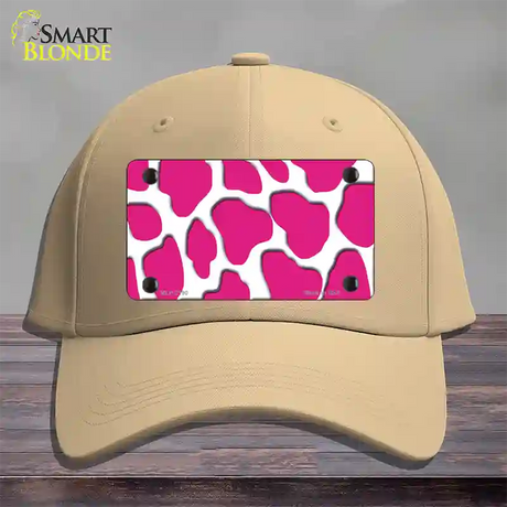 Pink White Giraffe Novelty License Plate Hat Cotton / Khaki