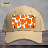 Orange White Giraffe Novelty License Plate Hat Cotton / Khaki