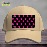 Hot Pink Polka Dots Black Novelty License Plate Hat Cotton / Khaki