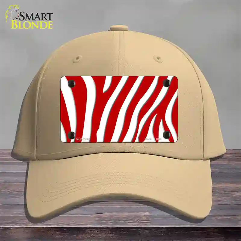 Red White Zebra Novelty License Plate Hat Cotton / Khaki